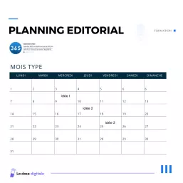 Modèle de planning éditorial pour LinkedIn